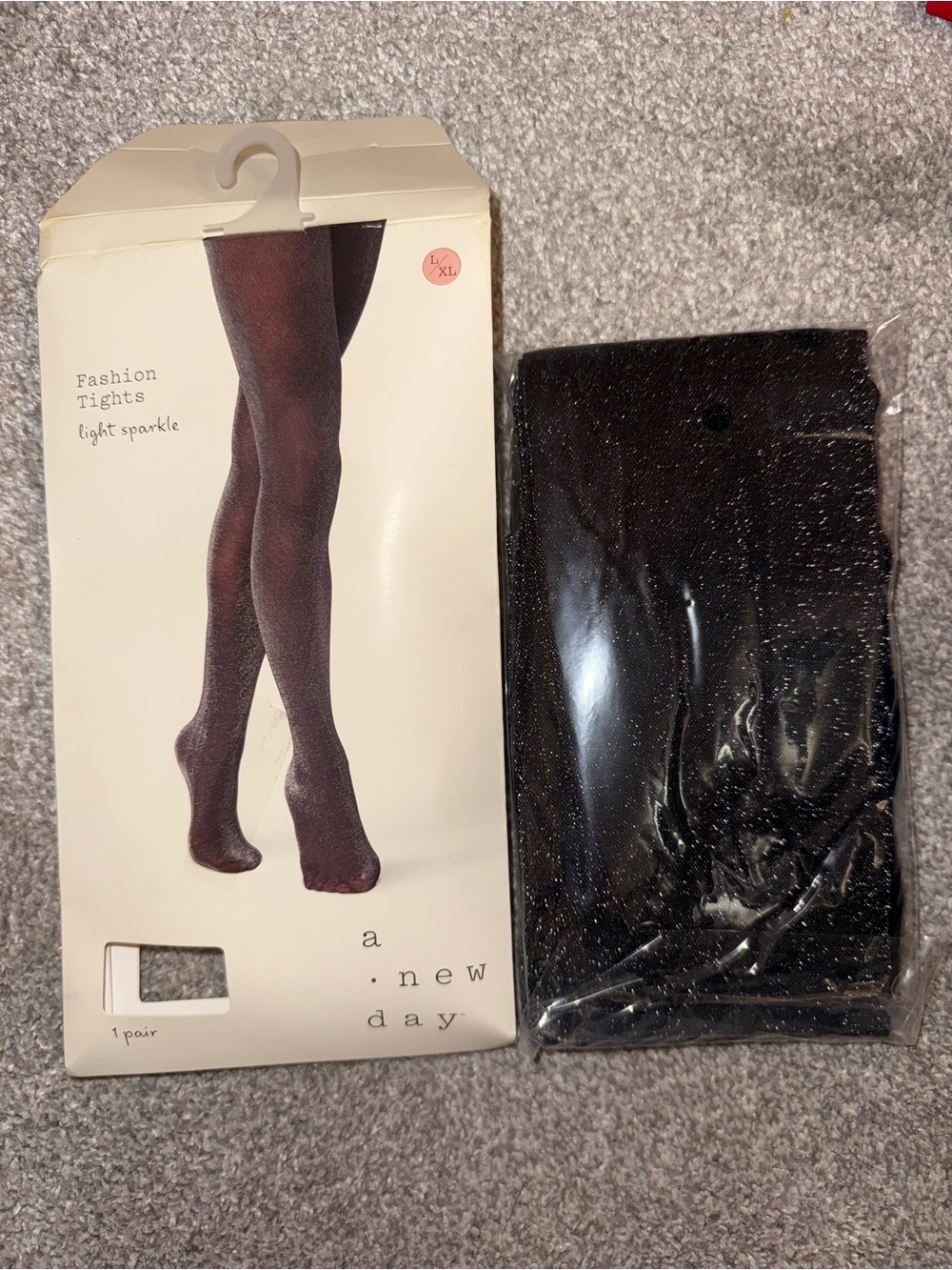 a new day Black Sparkle Tights